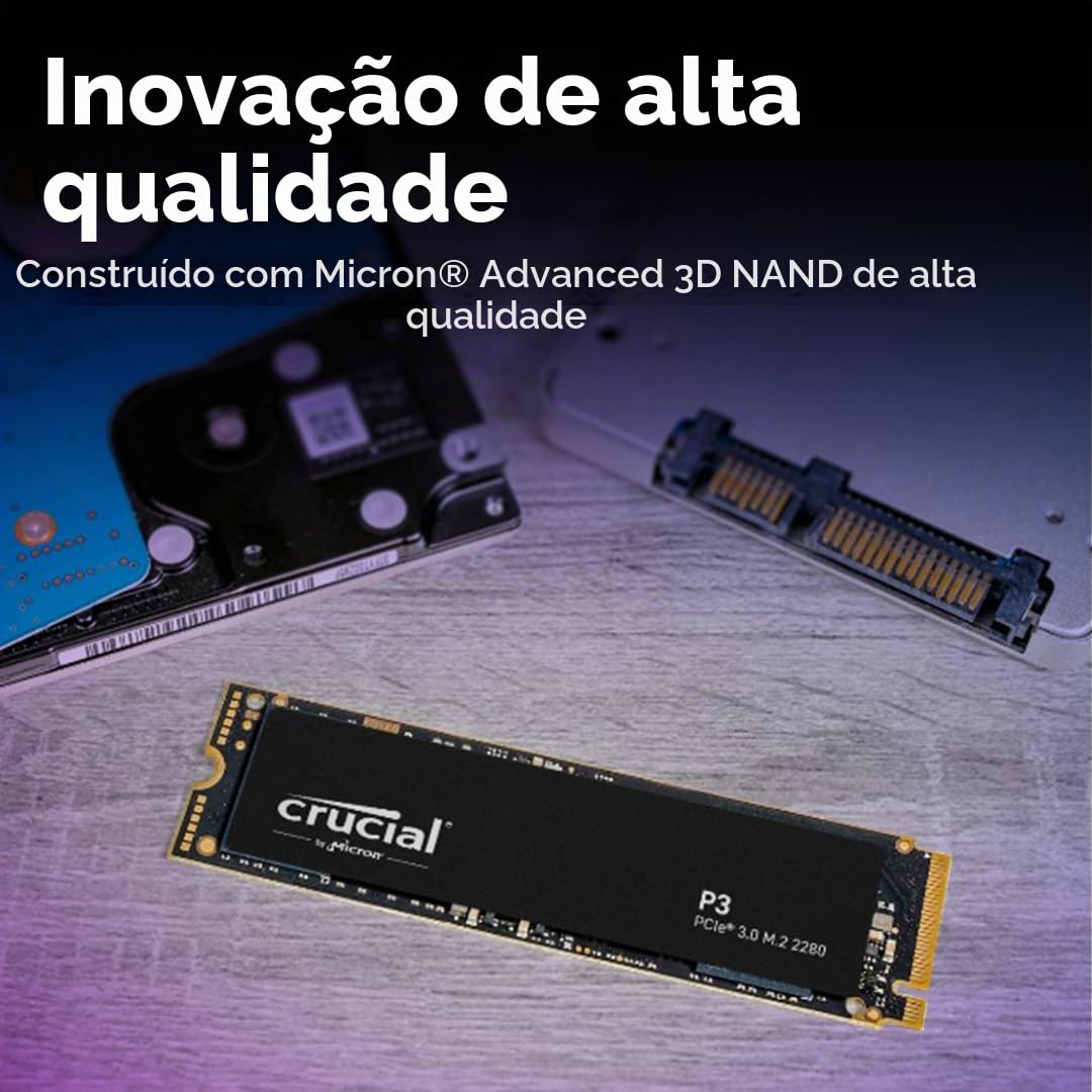 SSD Crucial P3 1TB NVMe PCIe M.2 2280 - CT1000P3SSD8 | Amazon.com.br